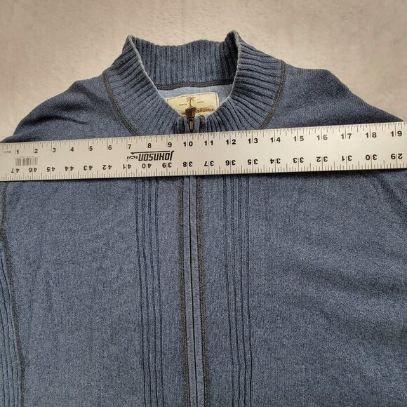 Tommy Bahama Mens Relax Full-Zip Cardigan Sweater Jacket Large Blue Knit Cotton - Picture 4 of 6